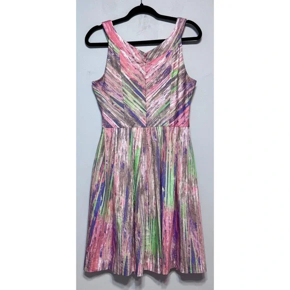 Calvin Klein Women's Sleeveless Scuba Fit and Flare Dress Size 10 Cocktail Fairy - Picture 4 of 5